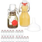 Mini bouteilles en verre, lot de 20, petites fioles à remplir, 50 ml, fermeture à étrier, transparent ... Mini bouteilles en verre, lot de 20, petites fioles à remplir, 50 ml, fermeture à étrier, transparent ...