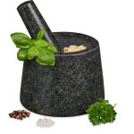 Mortier et pilon, en granit, poli, longue vie, pour épices et herbes, broyeur en pierre d 13, 5 cm gris ... Mortier et pilon, en granit, poli, longue vie, pour épices et herbes, broyeur en pierre d 13, 5 cm gris ...