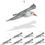Relaxdays - mouette �pouvantail, lot de 8, volante, � suspendre, effaroucheur oiseaux d�coratif, jardin ...