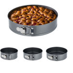 Relaxdays moules  charnire, lot de 4, ronds, diamtre de 18, 20, 22, 24 cm, acier inoxydable, antiadhsif, ...