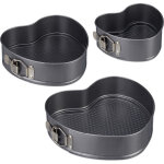 Relaxdays - moule  gteaux  charnire rglable c?ur, antiadhsif, moule  manqu dmontable, set de ...