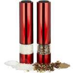 Moulin � sel �lectrique, poivre, �pices, sali�re, poivrier inox, meule en c�ramique, lot de 2 led piles, ...