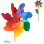 Relaxdays - moulin � vent lot de 2, d�coration, pour enfants et adultes, jardin, balcon et terrasse, ...