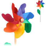Relaxdays - moulin  vent lot de 2, dcoration, pour enfants et adultes, jardin, balcon et terrasse, ...