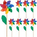 Relaxdays - moulin � vent, lot de 8, d�coration, pour enfants et adultes, jardin, balcon et terrasse, ...