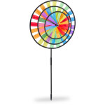 Relaxdays ? moulin � vent arc - en - ciel ? carillon � vent � planter pour jardin ou balcon ? dimensions ...