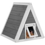 Relaxdays - niche pour chats, résistante aux intempéries, bois, hxlxp: 54 x 52 x 64 cm, 2 entrées, toit ... Relaxdays - niche pour chats, résistante aux intempéries, bois, hxlxp: 54 x 52 x 64 cm, 2 entrées, toit ...