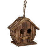 Nichoir pour oiseaux d�co, en bois brul�, voli�re � suspendre, pour l'ext�rieur, 28, 5 x 19 x 10, 5 cm, ...