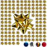 Noeud d'emballage cadeau ruban décoratif set de 100 noël fête anniversaire ø 5 cm, doré - relaxdays Noeud d'emballage cadeau ruban décoratif set de 100 noël fête anniversaire ø 5 cm, doré - relaxdays