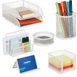 Organiseur bureau 7 pi�ces, m�tal, range - documents, lettres, range - notes, porte - stylos, range - ...