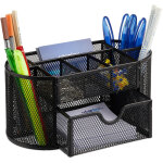 Relaxdays organiseur de bureau porte - stylos porte - cartes de visite porte bloc - notes tiroir maille ...