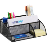 Organiseur de bureau porte - stylos porte - lettres porte bloc - notes maille m�tal 5 compartiments, ...