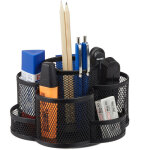 Relaxdays organiseur de bureau porte - stylos notes cartes de visite fournitures maille 7 compartiments ...