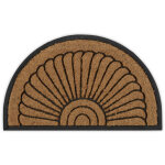 Relaxdays paillasson, coco, caoutchouc, tapis d?entre demi - rond, 75 x 45 cm, antidrapant, intrieur, ...