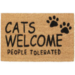 Relaxdays paillasson coco, cats welcome, 40x60 cm, tapis d?entr�e pour int�rieur et ext�rieur, antid�rapant, ...