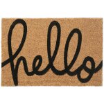 Relaxdays paillasson coco, inscription hello, tapis d?entre, antidrapant, 40x60cm, intrieur & extrieur, ...