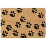 Paillasson coco, pattes, 60x40 cm, tapis d'entre pour intrieur et extrieur, antidrapant, nature / ...