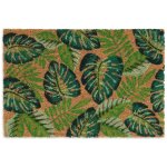 Relaxdays paillasson coco, tapis avec feuilles, 40x60 cm, antid�rapant, r�sistant, int�rieur, ext�rieur, ...