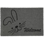 Paillasson coco, welcome, motif de lapin, tapis de porte, intrieur, extrieur, 40x60 cm, pratique, gris ...