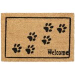 Paillasson coco welcome avec pattes, 60x40 cm, tapis d'entre, intrieur, extrieur, antidrapant, nature ...