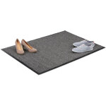 Paillasson gris chin� tapis d'entr�e couloir int�rieur extra plat mince 90 x 120 cm, noir - gris - relaxdays ...