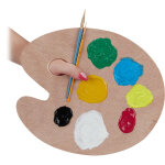 Palette de peinture en bois, palette de m�lange avec trou, palette pour artistes, couleur naturelle - ...