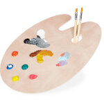 Palette de peinture en bois, palette de mlange avec trou, palette pour artistes, couleur naturelle - ...