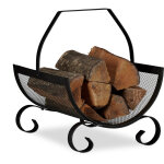 Panier  bches bois de chemine porte - revues porte - journaux acier mtal hxlxp: 40 x 33 x 38 cm, ...