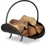 Panier  bches bois de chemine porte - revues porte - journaux acier mtal hxlxp: 40 x 38 x 48 cm, ...