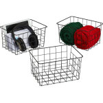 Relaxdays panier métallique rangement, lot de 3, rectangulaire, stockage, hlp 15, 5 x 28 x 20 cm, déco, ... Relaxdays panier métallique rangement, lot de 3, rectangulaire, stockage, hlp 15, 5 x 28 x 20 cm, déco, ...