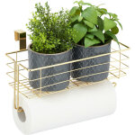 Relaxdays panier suspendu avec porte rouleau de cuisine, rangement, cuisine et bain, fil de fer hlp 18 ...