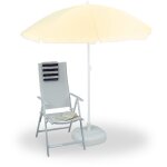 Parasol,  180 cm, hauteur rglable, inclinable, rond, polyester, acier, jardin, balcon, plage, jaune ...