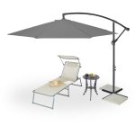 Parasol de jardin déporté, manivelle, ? 300 cm, housse de protection, inclinable, stable, xxl, socle, ... Parasol de jardin déporté, manivelle, ? 300 cm, housse de protection, inclinable, stable, xxl, socle, ...