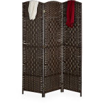 Relaxdays paravent int�rieur, 3 parties, hxl 170 x 120 cm, s�parateur pliable, bois & corde papier, brise ...