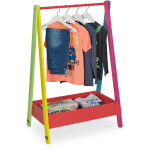 Relaxdays penderie pour enfants, portant vtements, rangement, hlp : 99x64, 5x42 cm, petit porte - manteau, ...