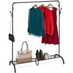 Relaxdays penderie en mtal, support chaussures, crochets latraux, portant vtements, hlp : 145 x 132 ...