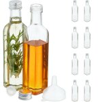Petites bouteilles en verre, lot de 10, fioles pour spiritueux, huiles, 250 ml, bouchon � vis, transparent ...
