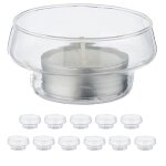 Photophores flottants en lot de 12, d�coration de table, contentants pour bougies, f�te, �tang, transparents ...