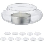 Photophores flottants en lot de 12, d�coration de table, f�te, mariage, �tang, verres votifs, transparents ...
