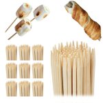 Relaxdays pics brochettes bambou set de 1000 accessoires barbecue grill guimauve 90 cm de long, nature ...