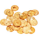 Pices d'or pirates 288 pices de monnaie jeux jouet plastique trsor, dor - relaxdays