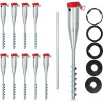 Relaxdays - pied de parasol, lot de 10, porte - parasol, support à vis, douille de sol à visser, adaptateurs ... Relaxdays - pied de parasol, lot de 10, porte - parasol, support à vis, douille de sol à visser, adaptateurs ...