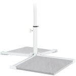 Pied de parasol, pour mâts de 19 - 34 mm, socle pliable, à verrouiller, acier, blanc - relaxdays Pied de parasol, pour mâts de 19 - 34 mm, socle pliable, à verrouiller, acier, blanc - relaxdays