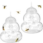 Relaxdays - piège à guêpes extérieur, lot pratique de 2, abeilles et frelons, sans appât, à suspendre, ... Relaxdays - piège à guêpes extérieur, lot pratique de 2, abeilles et frelons, sans appât, à suspendre, ...