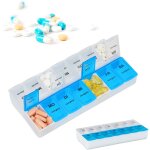 Relaxdays - pilulier 7 jours, lot de 2, 2 compartiments par pilulier, boîte médicaments semainier matin ... Relaxdays - pilulier 7 jours, lot de 2, 2 compartiments par pilulier, boîte médicaments semainier matin ...