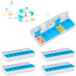 Relaxdays - pilulier 7 jours, lot de 5, 2 compartiments par pilulier, bo�te m�dicaments semainier matin ...