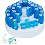 Relaxdays pilulier tui botier, grande bote mdicaments 31 jours, sans bpa, plastique, journalier, ...