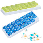 Pilulier tui botier set de 2, grande bote mdicaments 31 jours, sans bpa, plastique, journalier, vert ...