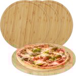 Relaxdays planches � pizza, lot de 4, bambou, diam�tre de 32 cm, plateaux de service pour fromages, ronds, ...