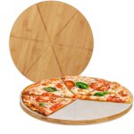 Relaxdays - planche pizza, bambou, x8, assiette ronde 33 cm, papier de cuisson, avec rainures pour le ... Relaxdays - planche pizza, bambou, x8, assiette ronde 33 cm, papier de cuisson, avec rainures pour le ...